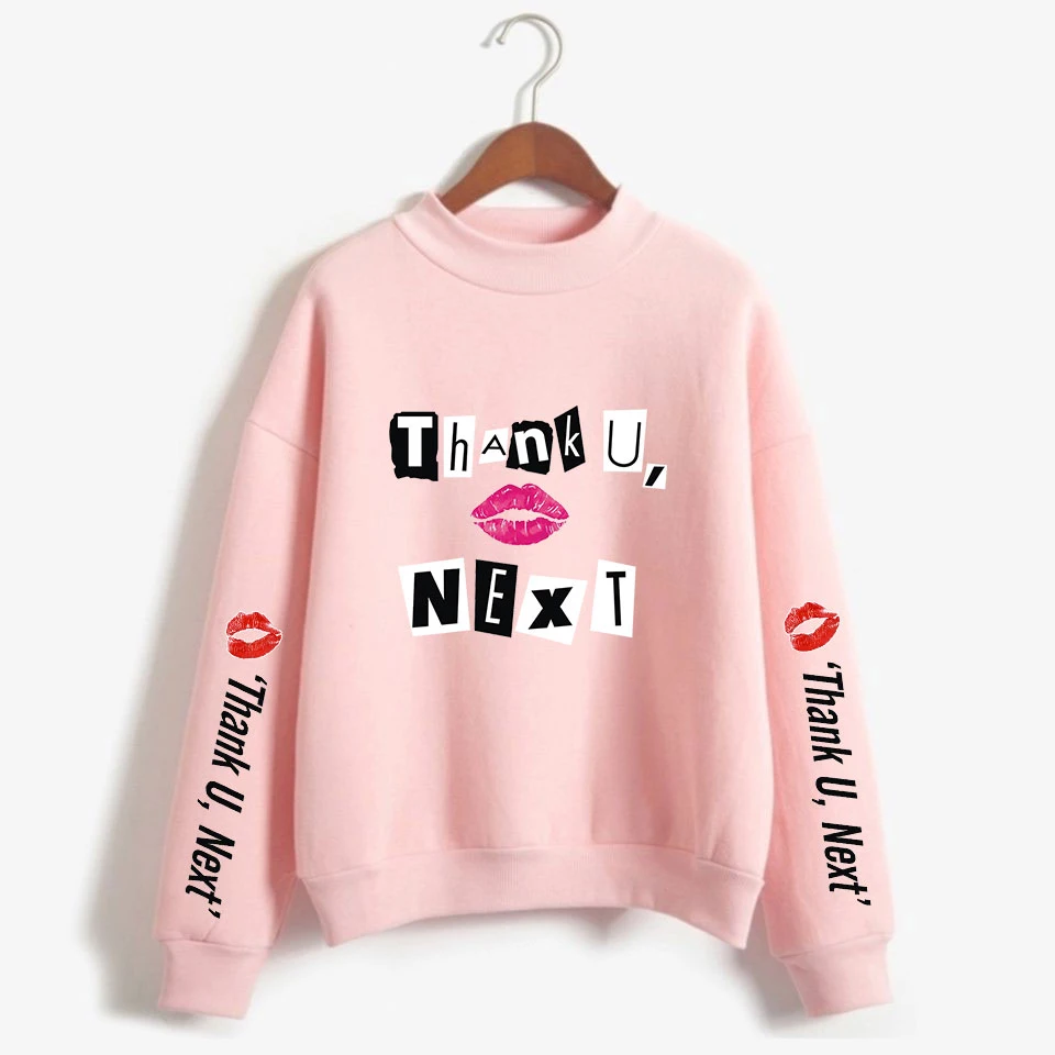 Ariana Grande thank U next водолазка унисекс с модным принтом и высоким воротником оверсайз