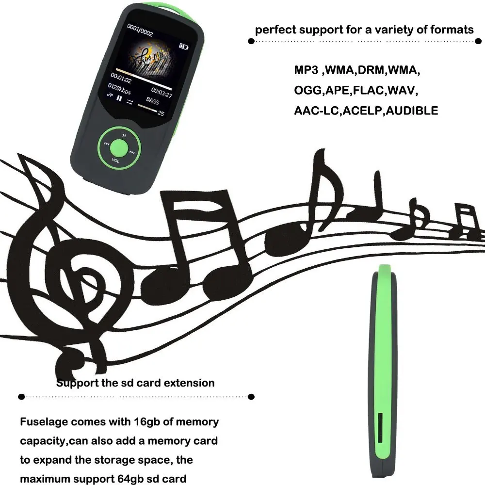 16 Гб Bluetooth MP3 плеер RUIZU X06 HIFI MP3 музыкальный плеер Спорт беспроводной Бег Макс поддержка 64 г TF карта с fm-радио, рекордер