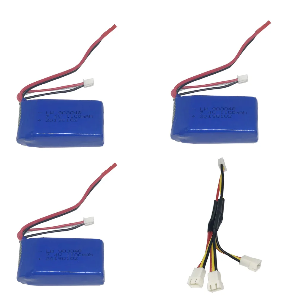 7 4 V 1100mAh Li Po батарея с USB зарядным устройством 3in1cable для WLtoys A949 A959 A969 A979 V912 V913 V353 k929