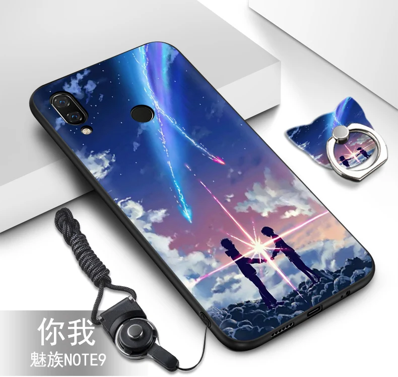 Meizu note 9 чехол силиконовые Роскошные симпатичные из мягкого ТПУ + ремешок с узором