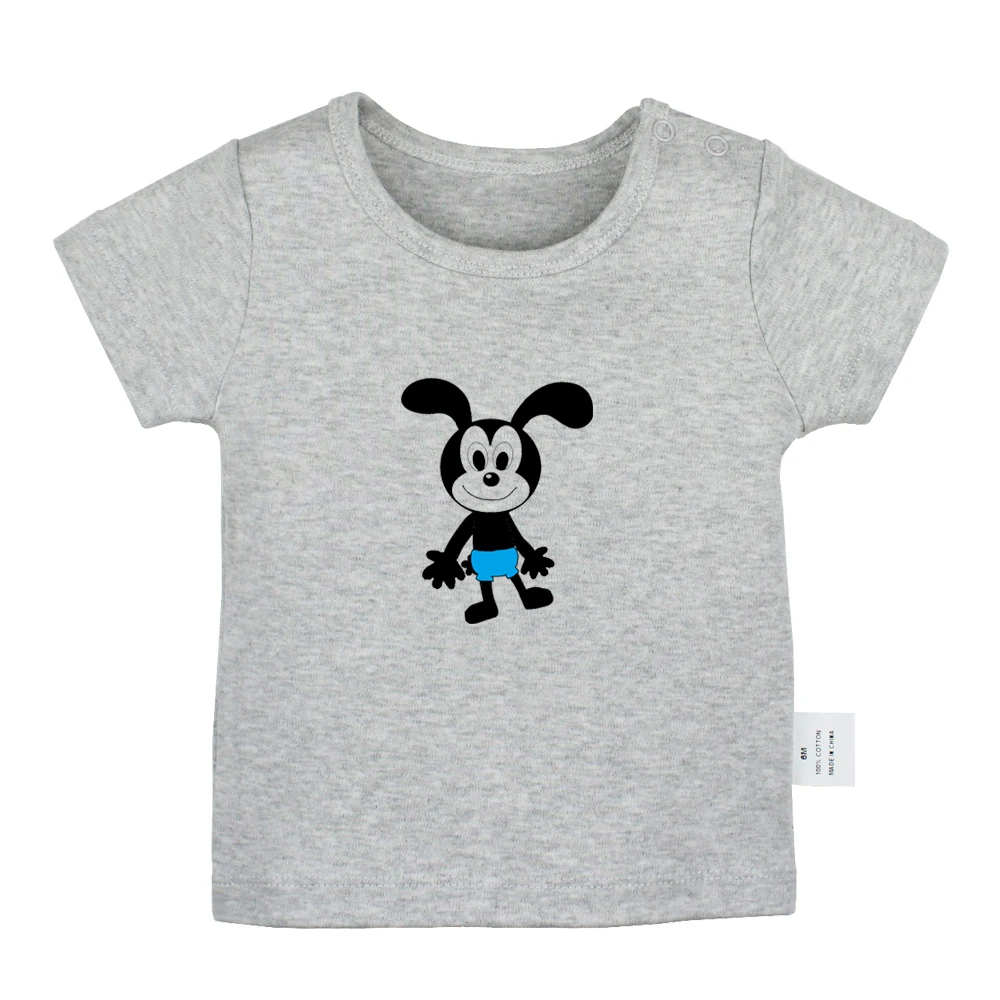 Детские футболки для новорожденных с принтом Phonetic symbol Oswald the Lucky Rabbit однотонные