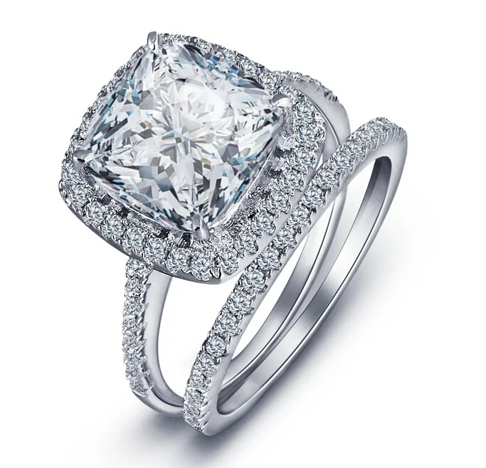 Victoria Wieck Cushion-cut Women Fashion Jewelry 10kt white gold filled Clear AAA CZ Simulated stones Wedding Ring Size 5-11 | Украшения и