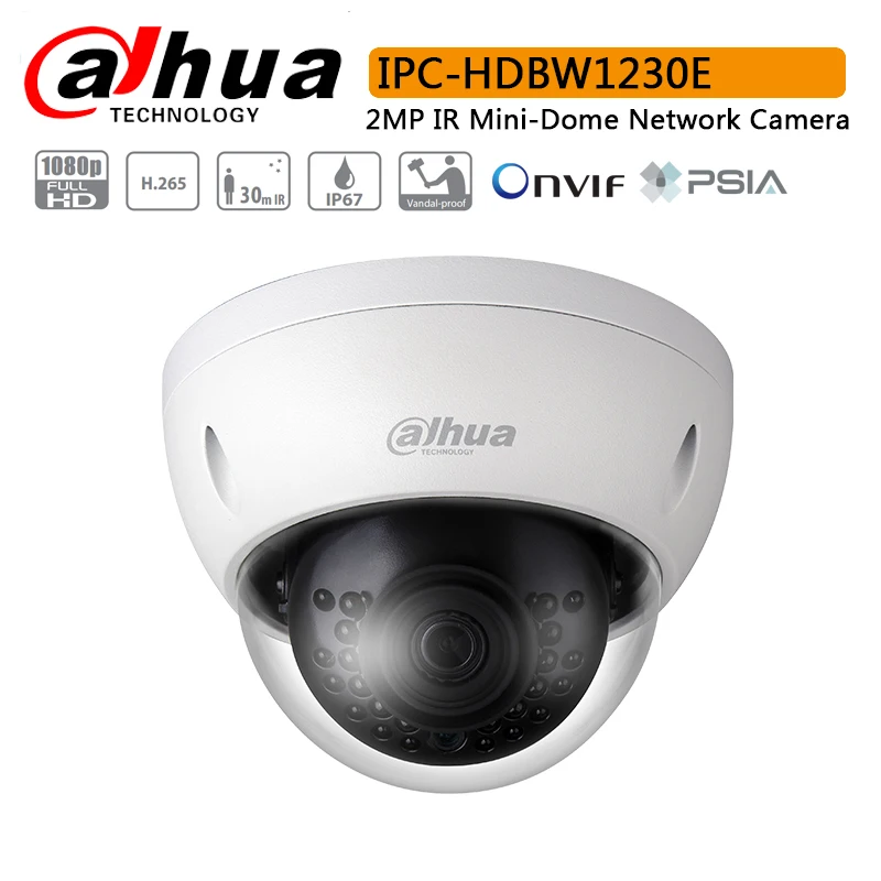 Оригинальная сетевая мини купольная камера Dahua IPC HDBW1230E 2MP IR с максимальной длиной
