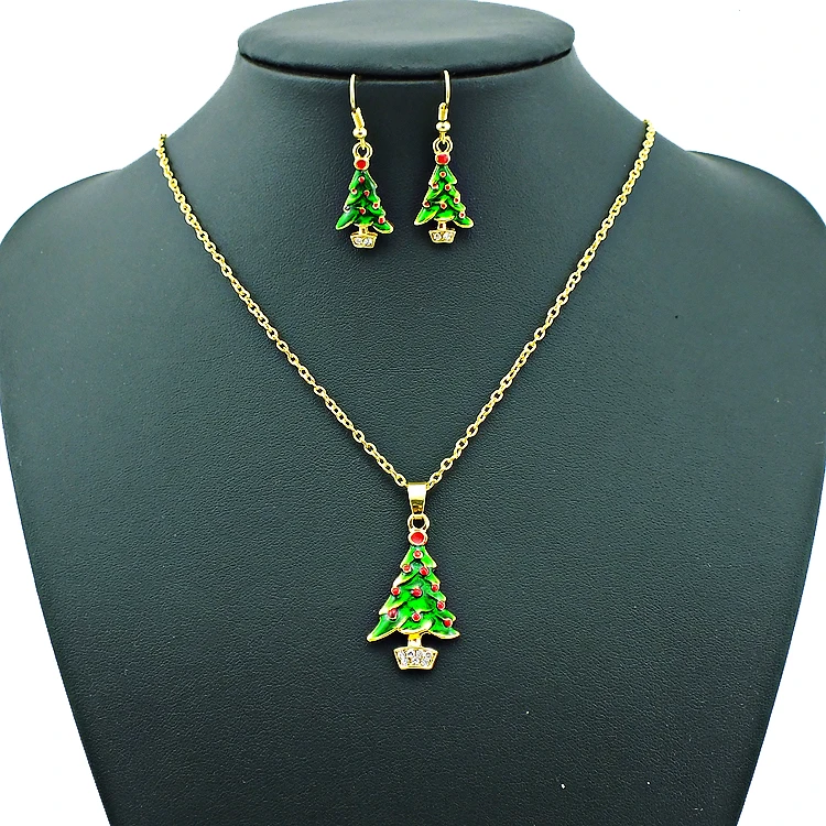 Рождественские украшения ювелирные наборы Белый Стразы золотой цвет