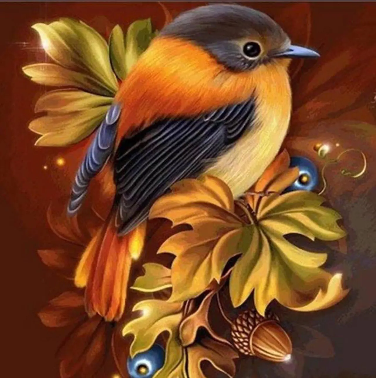 Christams Gifts Birds Flowers square drill Mosaic 5D Diy Embroidery Diamond icons Painting Cross Stitch Pattern Stickers | Дом и сад
