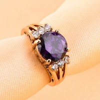 2019 new temperament for woman fashion jewelry gold filled round womens wedding jewelry gifts ring band amaranth size 6 10