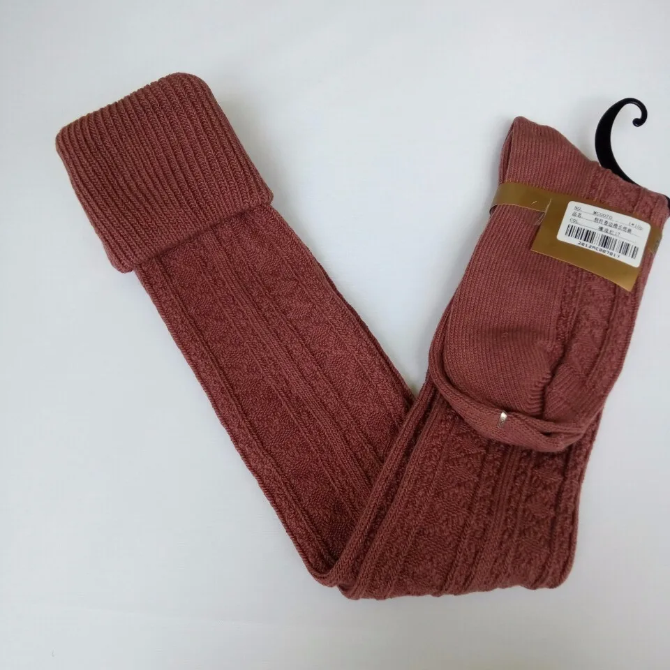 Женские зимние чулки Хлопковые вязаные ультрадлинные теплые выше колена|winter