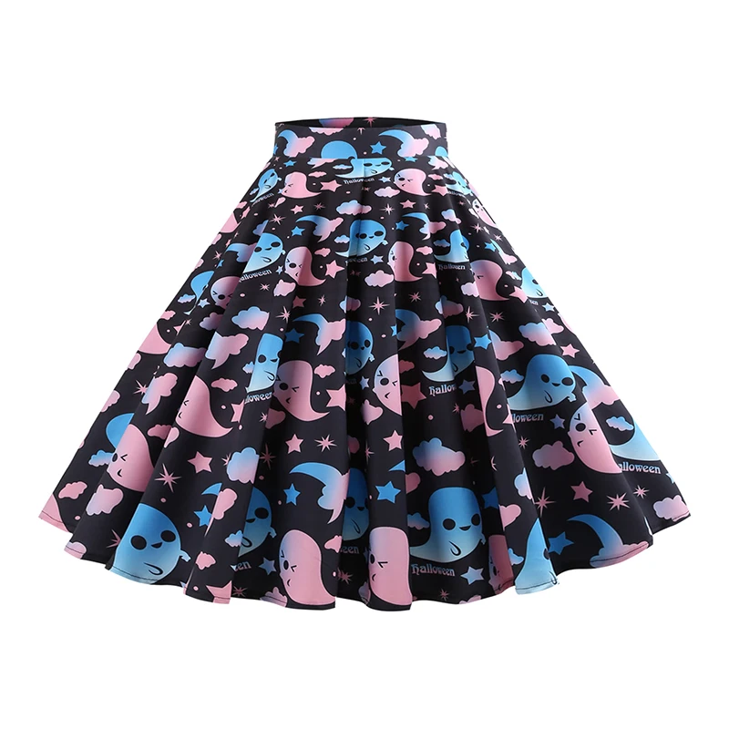 women skirt Юбки на Хэллоуин для женщин Faldas Mujer Moda юбки в готическом стиле Женский Повседневный халат женский плюс размер плиссированная юбка Уличная - Цвет: women skirt