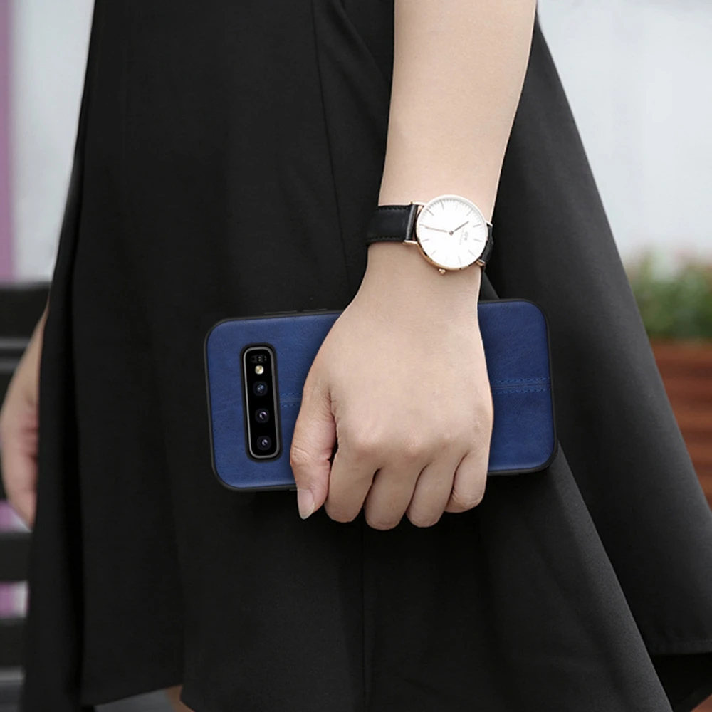 Роскошный кожаный деловой чехол для телефона Heyytle samsung S10 S9 S8 Plus S7 Edge ультратонкий