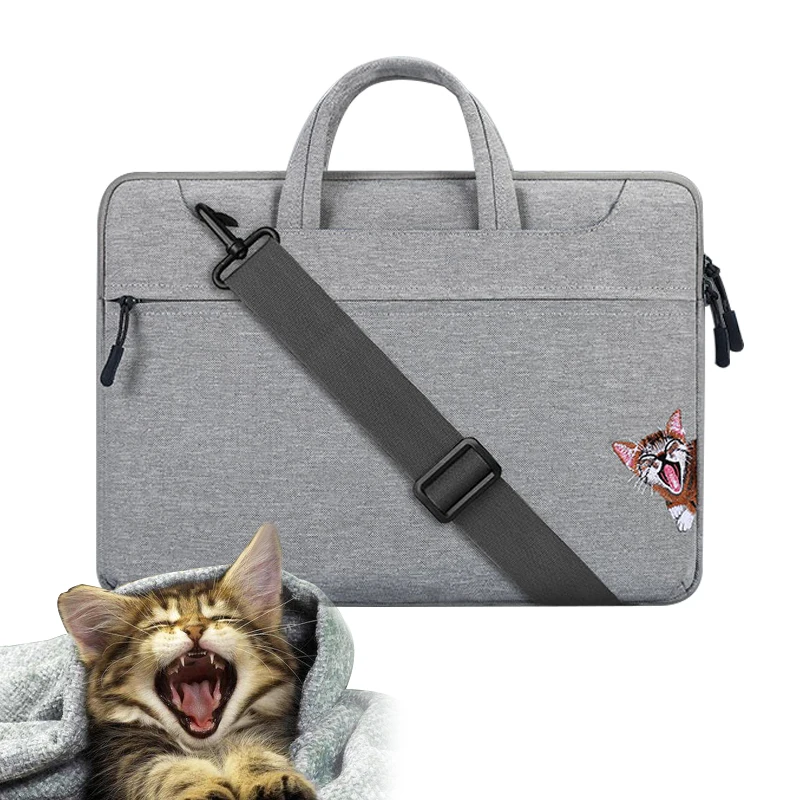 Новая женская сумка для ноутбука с вышитым котом Macbook Pro 13 15 чехол 6 дюйма Air