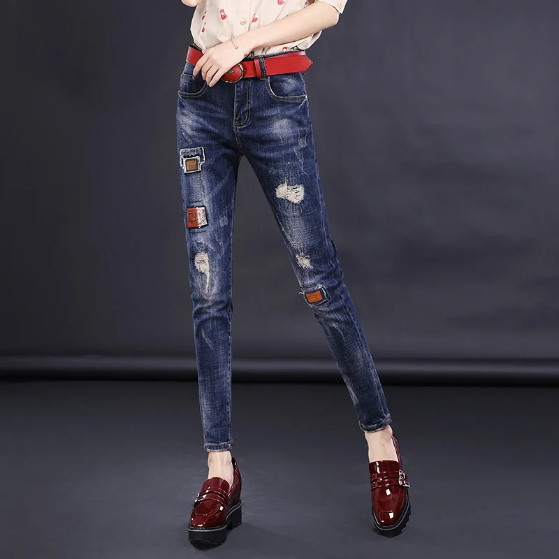 Fashion women jeans mid waist Korean style stretch denim boyfriend for skinny harem pants SY833 |