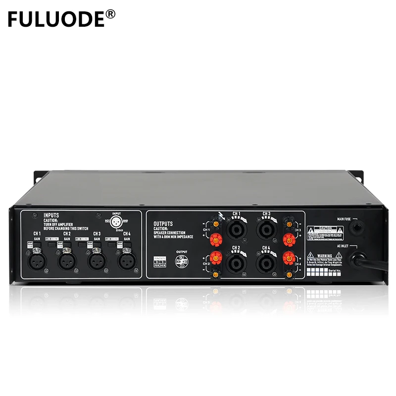 Профессиональный усилитель мощности Fuluode высокомощный четырехканальный