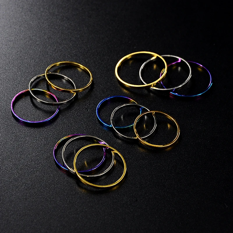 12 шт./компл. золото/серебро Цвет Простой Круглый Кольцо костяшки Наборы для ухода