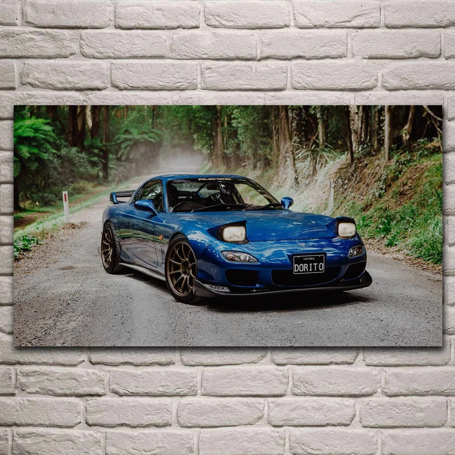 

Beautiful sport car RX 7 FD vehicle artwork fabric posters on the wall picture home art living room decoration KJ322