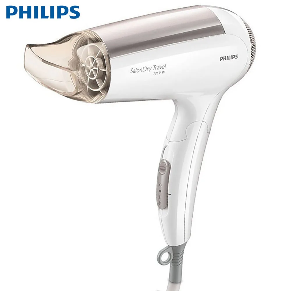 Белый PHILIPS SalonDry Дорожный фен HP4988 со складным дизайном 100-240 В Поддержка горячего и холодного ветра высокой мощности постоянной температуры - Цвет: Белый