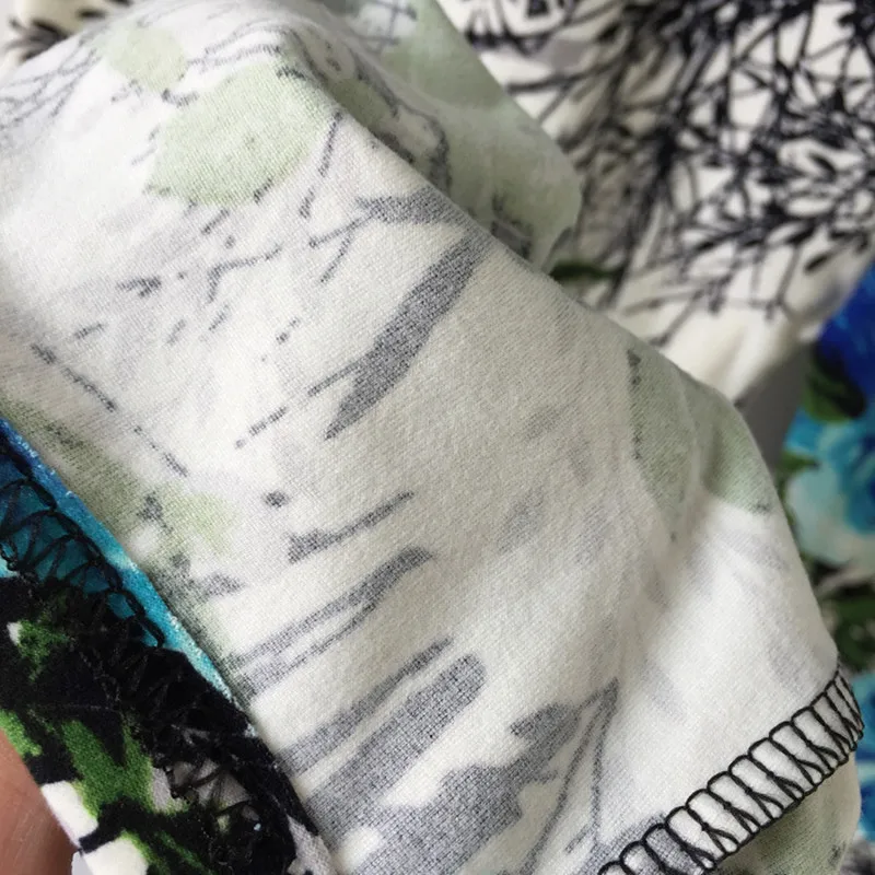 

ARDLTME Painted Flowers Printed Women Mid-Calf Leggings Chinese style Ink Painting Print Leggins Pant Female Casual Trousers