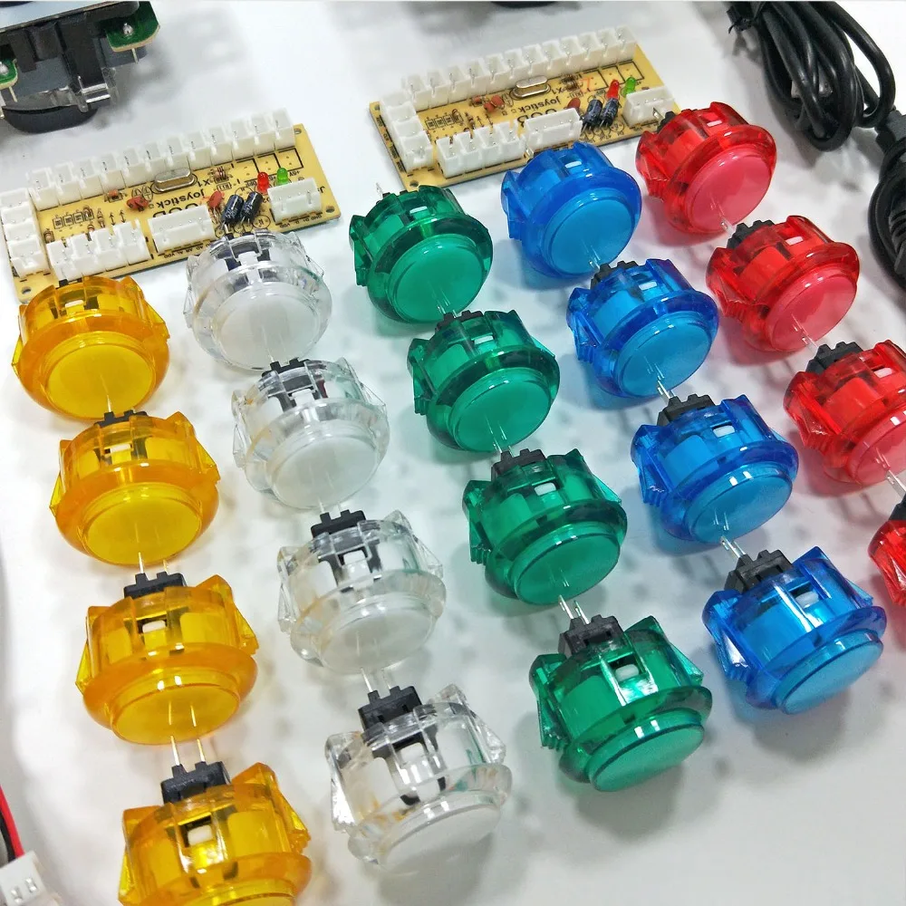 2 игрока прозрачный без LED аркадный Набор DIY нулевой задержки USB энкодер чистый