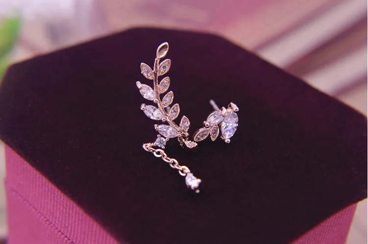 Женские асимметричные серьги Ajojewel роскошные с цирконием кубической огранки