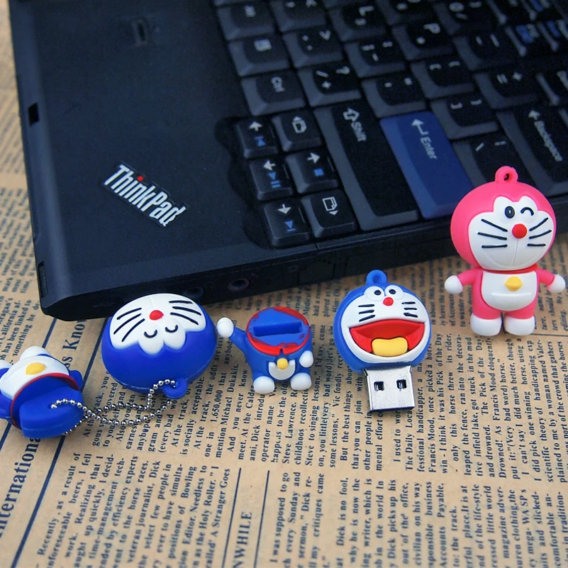Новый стиль мультфильм USB флеш накопители реальная емкость Doraemon снеговик Медведь