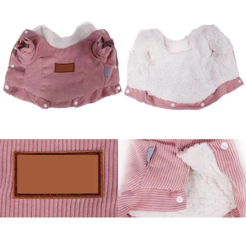 Осенне зимнее теплое пальто для щенков толстовки с капюшоном на молнии собак