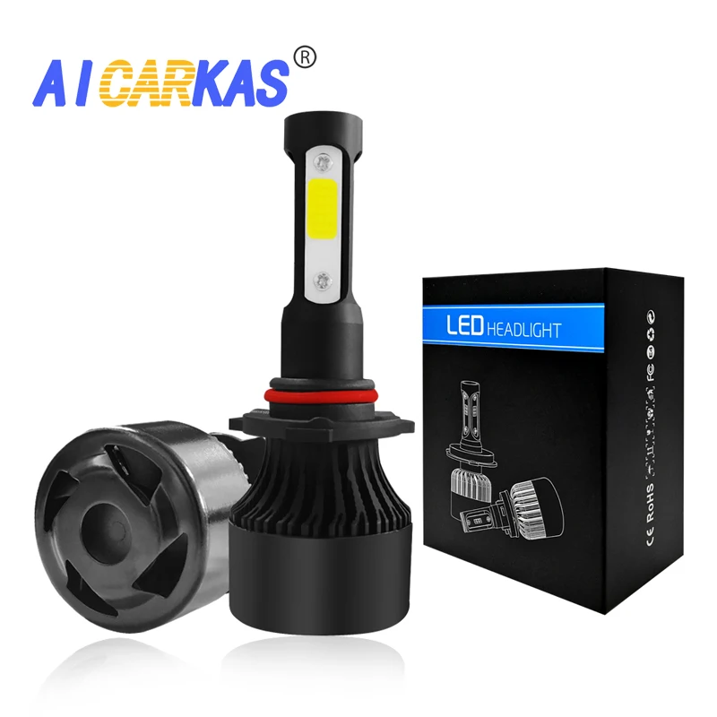 4-сторонние светодиодные лампы AICARKAS S2 COB для фар светодиодсветодиодный H4 H13 9004/HB1