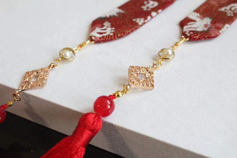 Мужские и wo мужские салфетки Hanfu повязка для волос с кисточками позолоченный кран кои Съемная кисточка головные уборы аксессуары для волос лента для волос