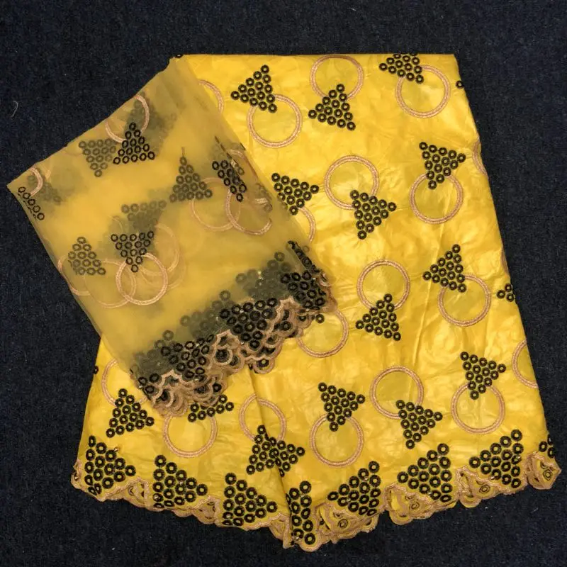 Африканская морская белой парчи кружевной ткани для леди дамасской ткань Базен