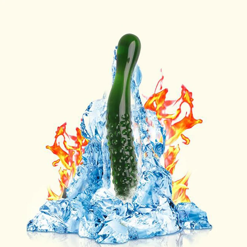 Стеклянный фаллоимитатор реалистичный огурец стимулирующая Анальная заглушка