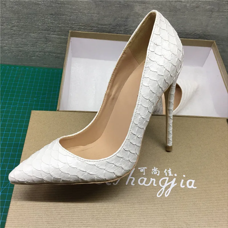 

Free shipping fashion women pumps Casual white snake python printed pointed toe high heels shoes 12cm 10cm 8cm Stiletto heeled