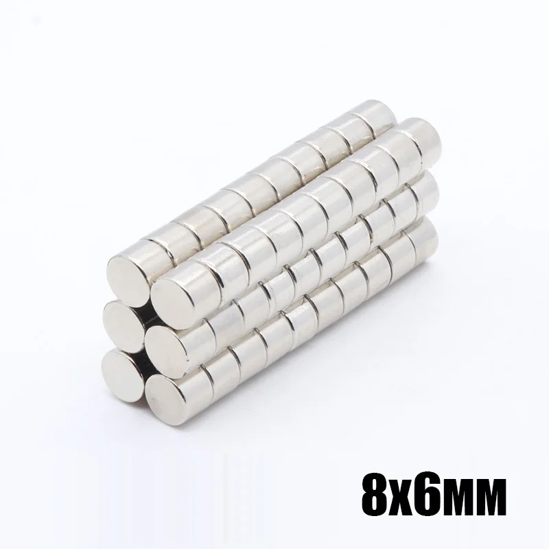 Супермощные Круглые неодимовые редкоземельные магниты 200 шт. 8x6 мм магнит N35 8 * 6