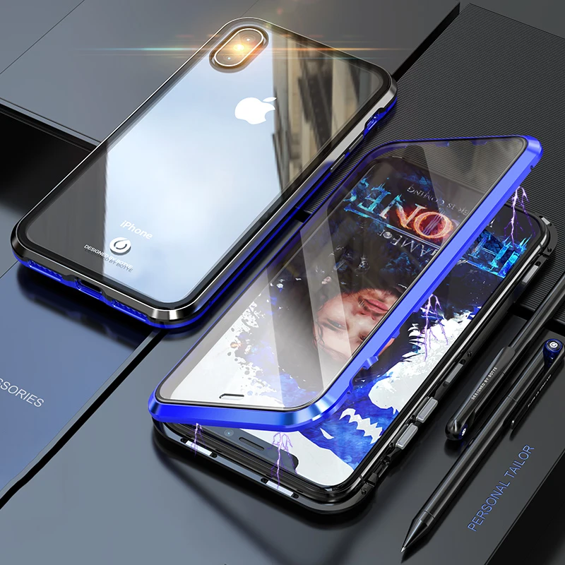 360 полная защита Передняя и задняя 9H закаленное стекло чехол для iPhone X XS MAX XR