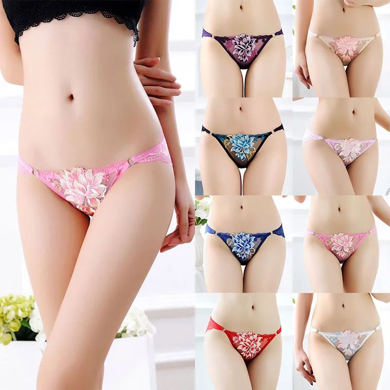 Женские кружевные трусы с 3D цветочной вышивкой 8 цветов сексуальное нижнее