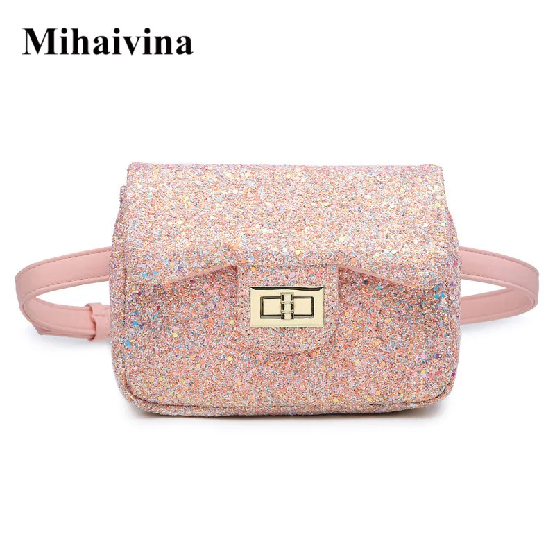 Mihaivina, блестящая женская поясная сумка, розовая, поясная сумка, модная, Feamle, Наплечная Сумка, бум, сумки, сумка, Хип кошелек, поясная сумка