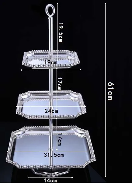 

Wedding Plate Decorative Metal Cake Plate Set for Wedding Dessert Cake Serving Tray Hotel Party Cake Stand 7865245