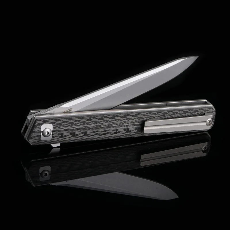 XL Qwaiken тактика Флиппер складной нож Титан + CF ручка M390 лезвие Кемпинг Открытый