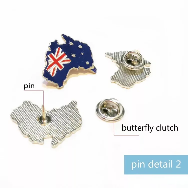 

Australian flag brooch iron butterfly clasp map type baking lacquer pin garment collar pin Australia