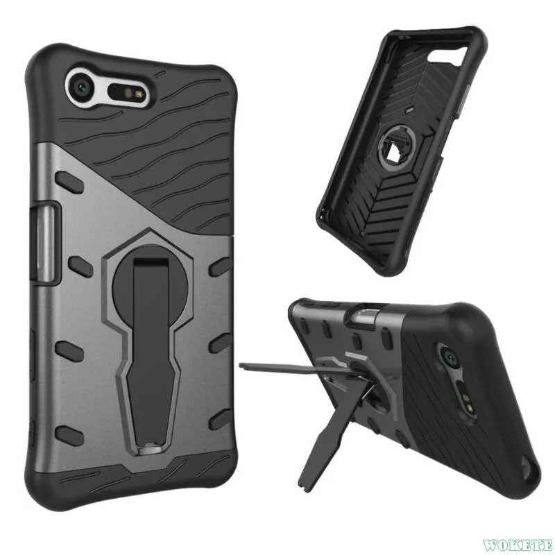 360 Degree Flip Stents Case For Sony Xperia X Compact Mini F5321 armor shockproof Hard PC+Soft TPU Back Stand Armor Shell Cover |