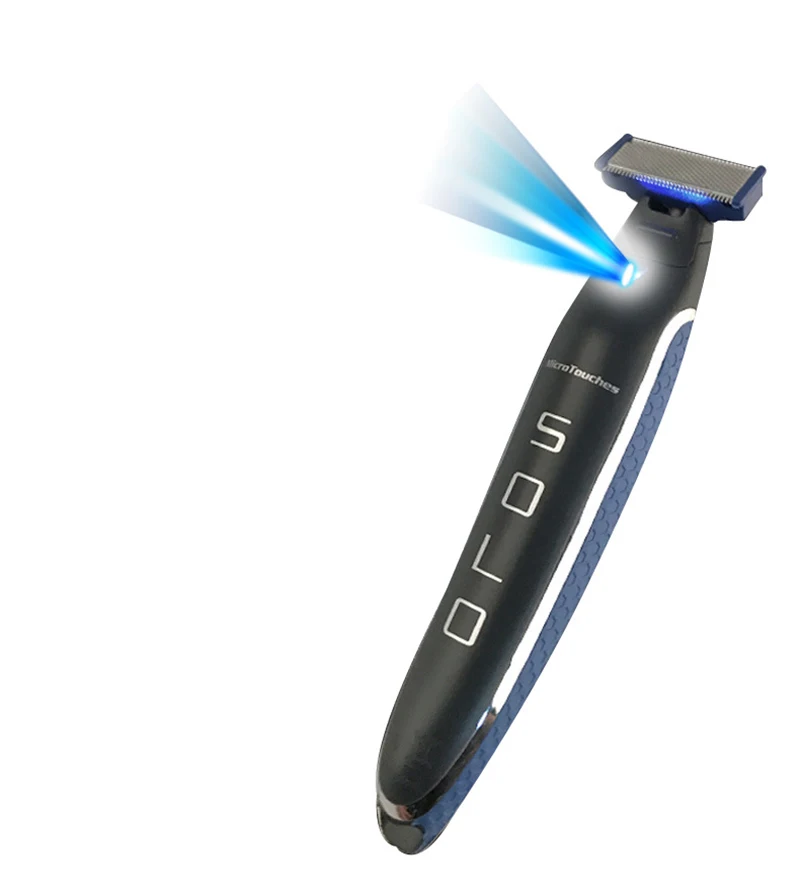 Black Многофункциональная мужская электробритва с зарядкой от USB, триммер для волос, Парикмахерская бритвенная машина с лампой, усовершенствованная интеллектуальная бритва - Цвет: Black