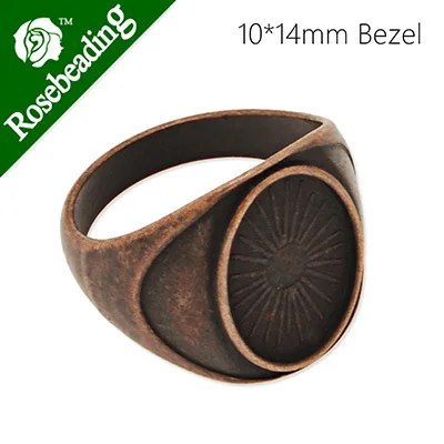 Основа для кольца с овальным античным бронзовым покрытием 10 х14 мм, заготовка для кольца, кольцо, Продано 20 шт./лот-100058