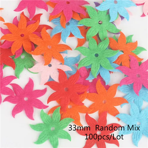 33mm 100pcs 50-100 шт./лот, разные формы, мягкая ткань с рисунком, войлок, пластырь, 30x30 см, войлок, ткань, аксессуары, наклейки, игрушки, круг, войлочные подушечки - Цвет: 33mm 100pcs
