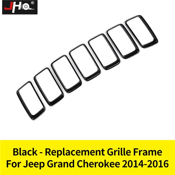 JHO ABS передняя решетка вставки сетки рамка Крышка Накладка для Jeep Grand Cherokee- 17 аксессуары для стайлинга автомобилей - Цвет: Option C