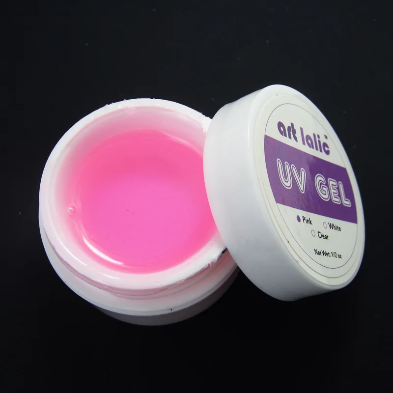 Pink 1 шт розовый, белый, прозрачный 3 цвета Варианты УФ гель для ногтей типсы Гель для маникюра - Цвет: Pink