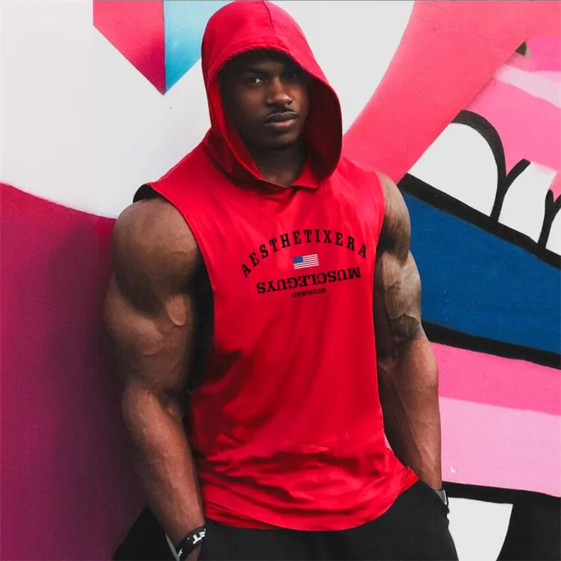 Спортивный жилет Muscleguys мужская хлопковая толстовка свитшоты одежда для фитнеса