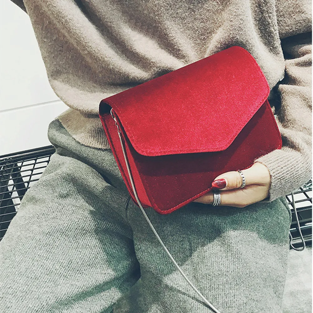 Модная женская вечерняя сумка через плечо клатч с цепочкой бархатная шелковая