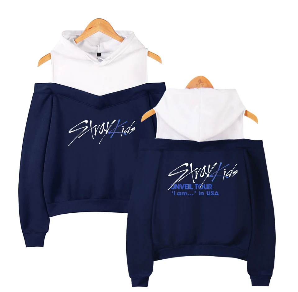 Детская толстовка FRDUN TOMMY Stray kids уличная одежда модная с открытыми плечами Женская