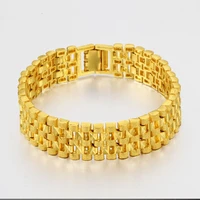wrist chain mens bracelet yellow gold filled thick chain bracelet link 20cm long