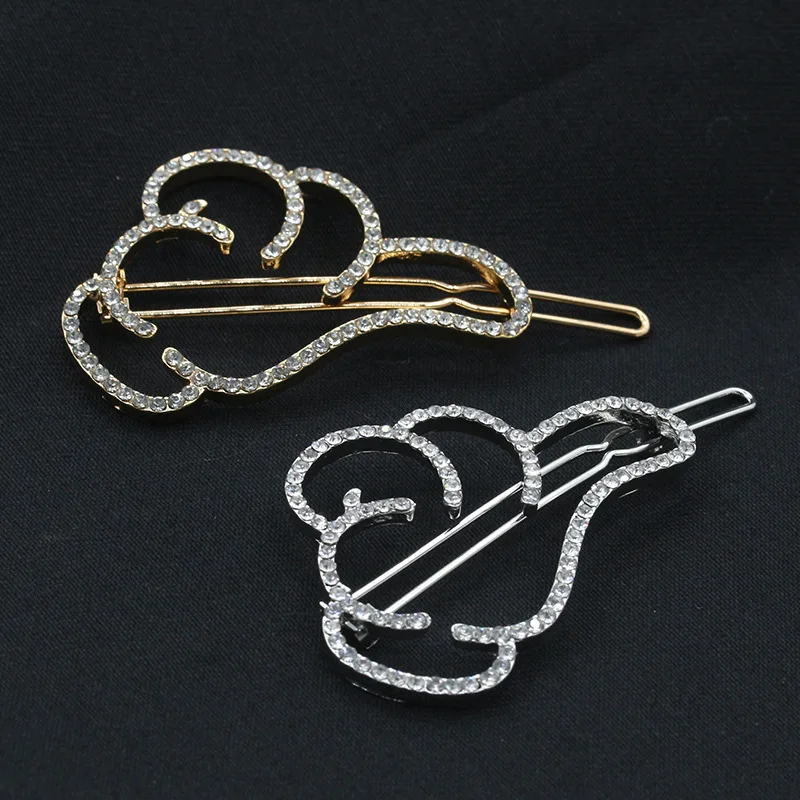 Модная Женская Посеребренная Металлическая Заколка-палец вверх стразы ручная