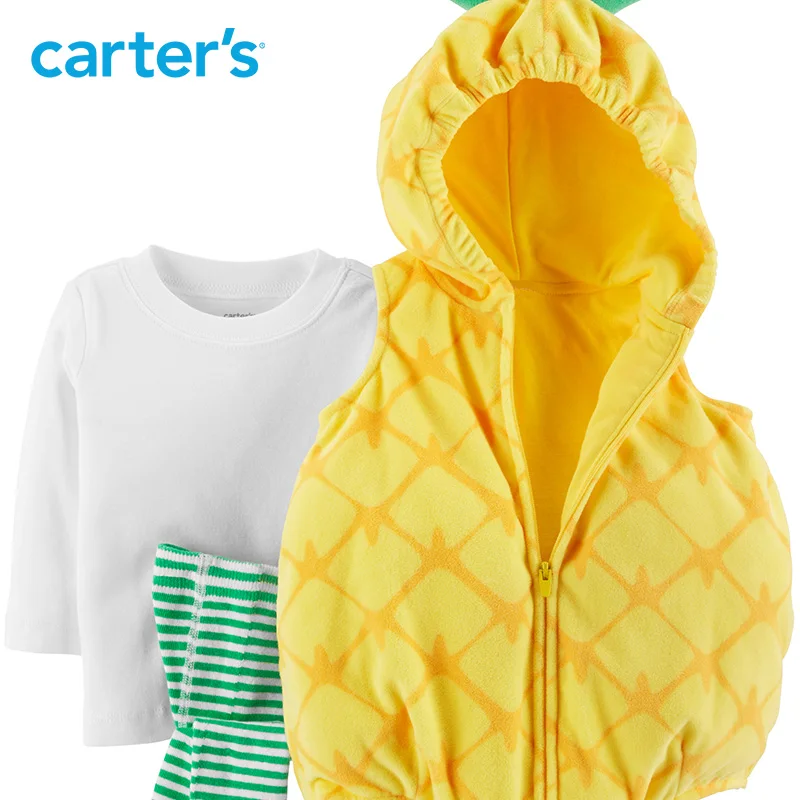 Carters детская одежда Хеллоуин милый комплект ананас с капюшоном для маленького