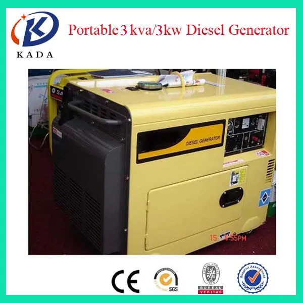 Дизельный генератор с воздушным охлаждением 3 кВА для домашнего использования