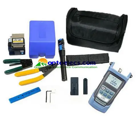 

Free Shipping 10 In 1 FTTH Fiber Optic Tool Kit with FC-6S Fiber Cleaver and Optical Power Meter 10Mw Visual Fault Locator
